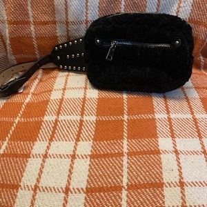 Anna & Ava Bags | Black Furry Fanny Pack | Color: Black | Size medium